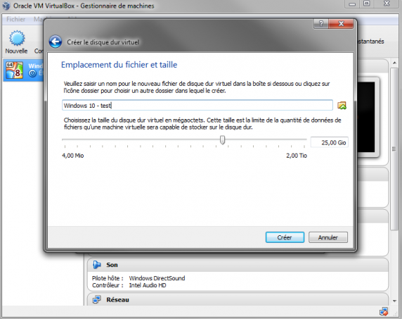Installer Windows 10 sur VirtualBox